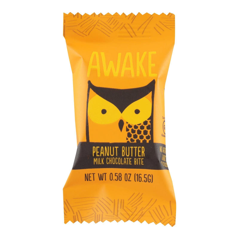 Awake Chocolate - Bites Peanut Butter Chocolate - Case Of 50-.58 Ounce