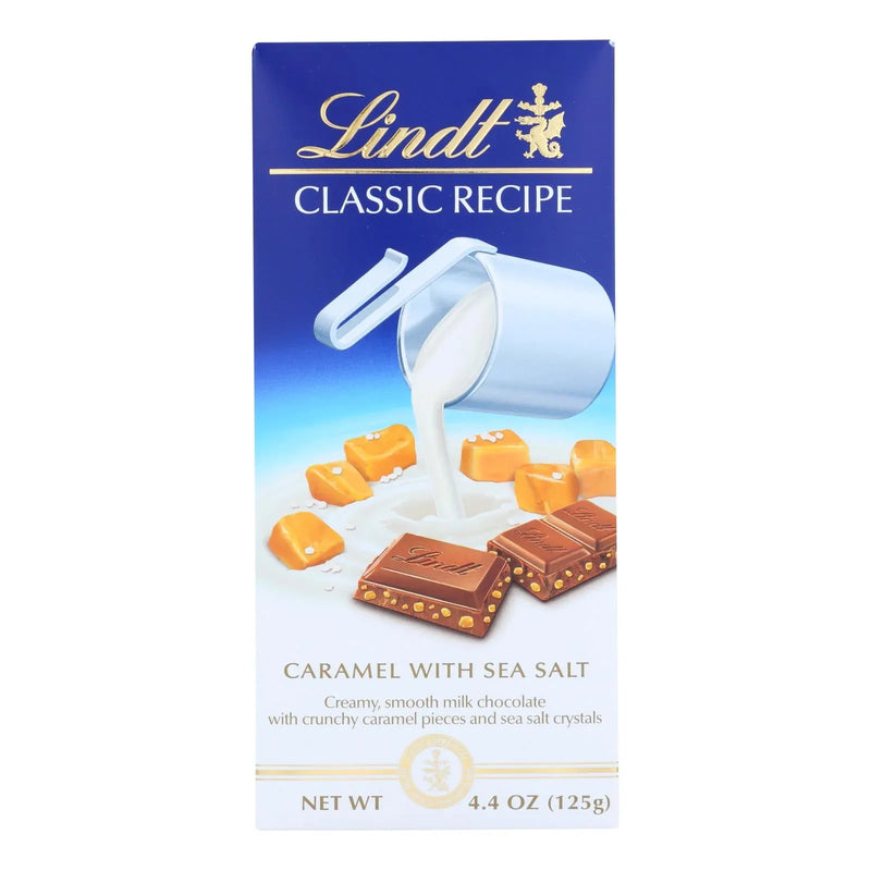 An image displaying Lindt, Lindor, Milk Chocolate, Caramel With Sea Salt - Case Of 12 - 4.4 Ounce by Lindt