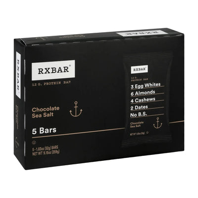 An image displaying Rxbar - Protein Bar Chocolate Sea Salt - Case Of 6 - 5/1.83oz by Rxbar