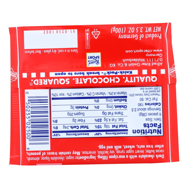 An image displaying Ritter Sport Dark Chocolate With Marzipan - Case Of 12 - 3.5 Oz by Ritter Sport