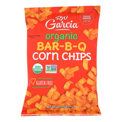 An image displaying R. W. Garcia Organic Bar-b-q Corn Chips - Case Of 12 - 7.5 Oz by R. W. Garcia