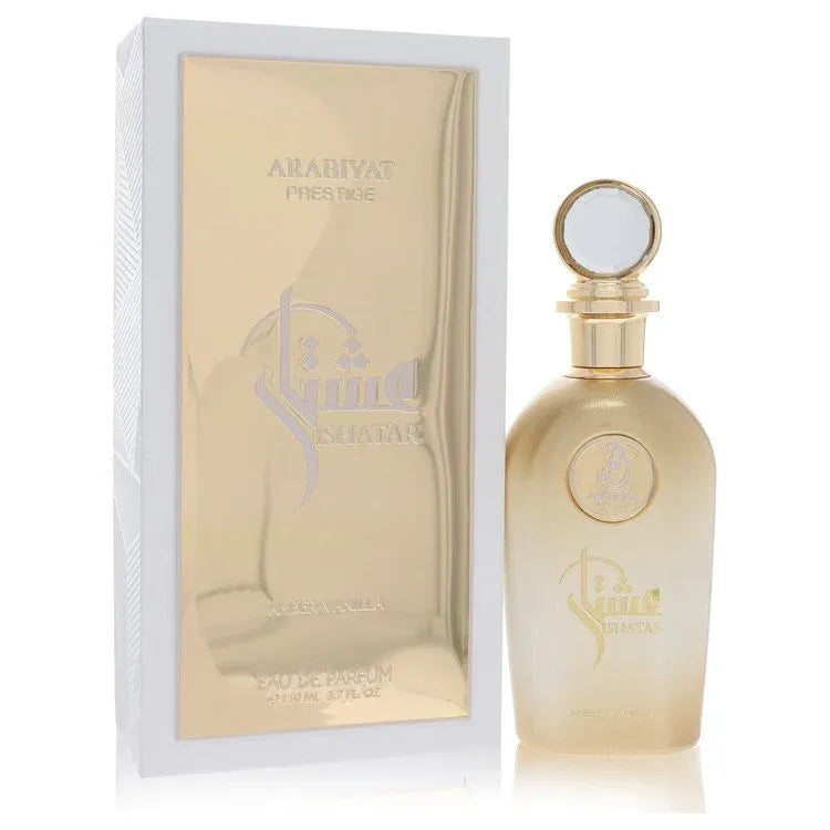 An image displaying Arabiyat Prestige Amber Vanilla by Arabiyat Prestige Eau De Parfum Spray 3.7 oz for Women by Arabiyat Prestige
