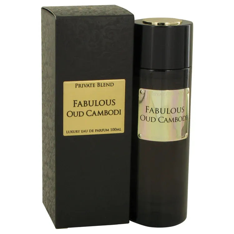 An image displaying Private Blend Fabulous Oud Cambodi by Chkoudra Paris Eau De Parfum Spray 3.3 oz for Women by Chkoudra Paris