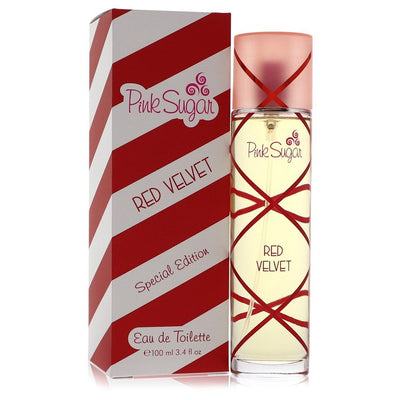 An image displaying Pink Sugar Red Velvet by Aquolina Eau De Toilette Spray 3.4 oz for Women by Aquolina