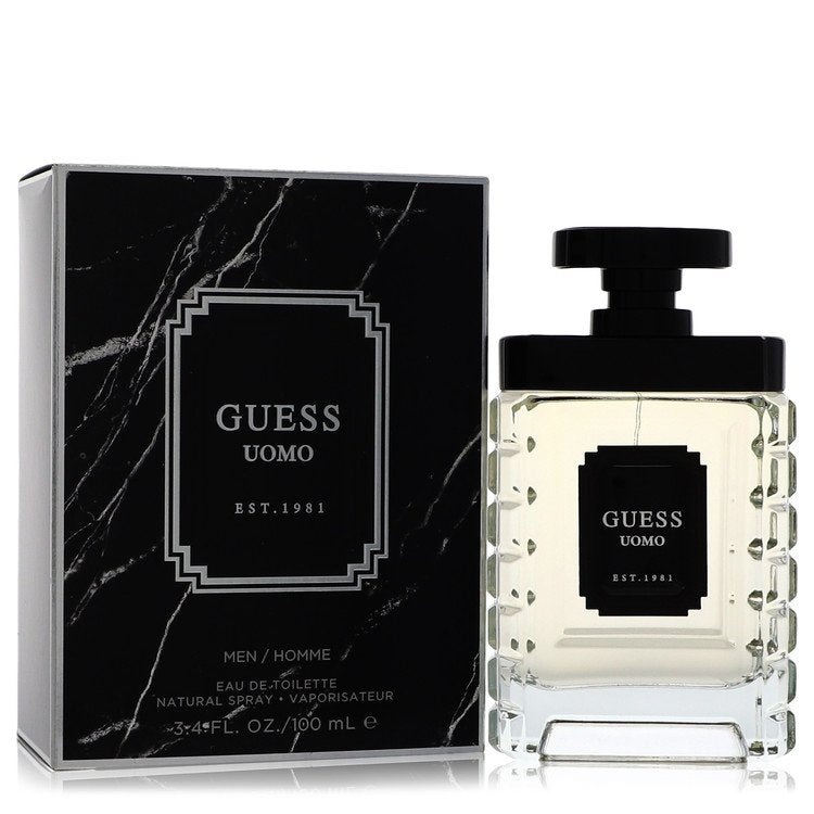 An image displaying Guess Uomo by Guess Eau De Toilette Spray 3.4 oz for Men by Guess