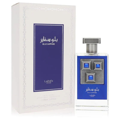 An image displaying Lattafa Pride Blue Sapphire by Lattafa Eau De Parfum Spray 3.4 oz for Men by Lattafa