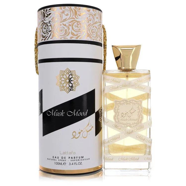 An image displaying Lattafa Musk Mood by Lattafa Eau De Parfum Spray 3.4 oz for Men by Lattafa