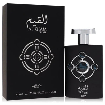 An image displaying Lattafa Pride Al Qiam Silver by Lattafa Eau De Parfum Spray 3.4 oz for Men by Lattafa