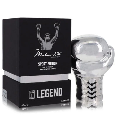An image displaying Muhammad Ali Legend Round 1 by Muhammad Ali Eau De Parfum Spray (Sport Edition) 3.3 oz for Men by Muhammad Ali