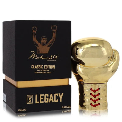 An image displaying Muhammad Ali Legacy Round 5 by Muhammad Ali Eau De Parfum Spray (Classic Edition) 3.3 oz for Men by Muhammad Ali