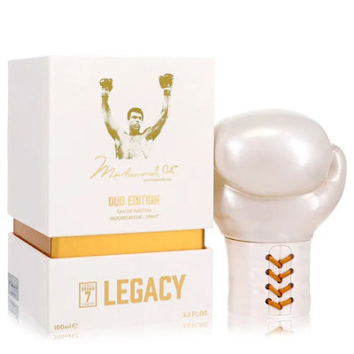 An image displaying Muhammad Ali Legacy Round 7 by Muhammad Ali Eau De Parfum Spray (Oud Edition) 3.3 oz for Men by Muhammad Ali