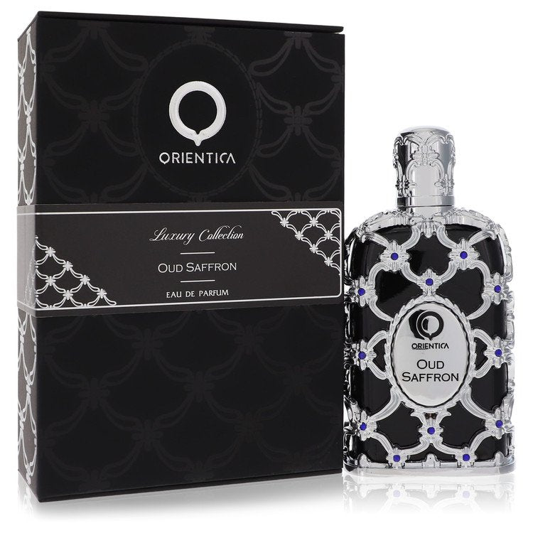 An image displaying Orientica Oud Saffron by Al Haramain Eau De Parfum Spray 5 oz for Men by Al Haramain