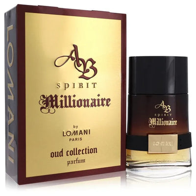 An image displaying Spirit Millionaire Oud Collection by Lomani Eau De Parfum Spray 3.3 oz for Men by Lomani