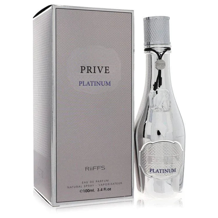 An image displaying Riiffs Prive Platinum by Riiffs Eau De Parfum Spray 3.4 oz for Men by Riiffs