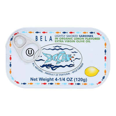 An image displaying Bela-olhao Sardines - Sardines Extra Virgin Olive Oil Lemon Sauce - Case Of 12 - 4.23 Ounces by Bela