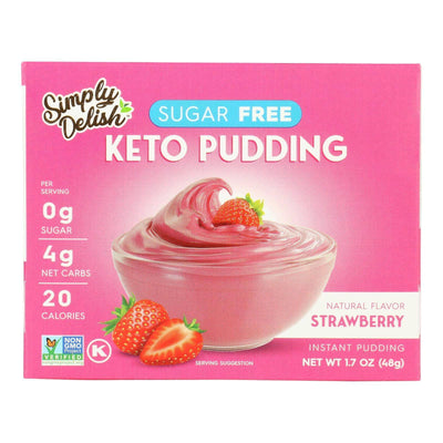 An image displaying Simply Delish - Pudding Mix Strawberry - Case Of 6-1.7 Ounce by Simply Delish