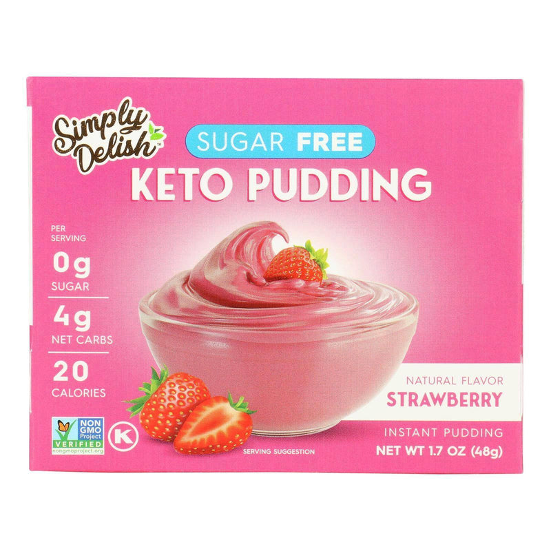 An image displaying Simply Delish - Pudding Mix Strawberry - Case Of 6-1.7 Ounce by Simply Delish