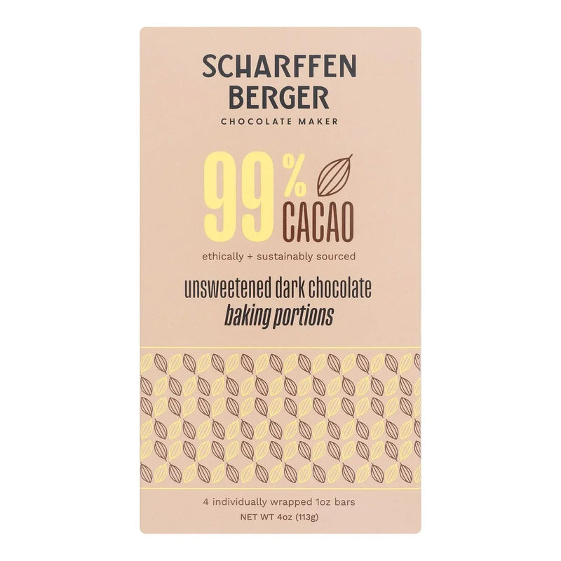 An image displaying Scharffen Berger - Baking Chocolate Unsweetened - Case Of 12-4 Ounces by Scharffen Berger