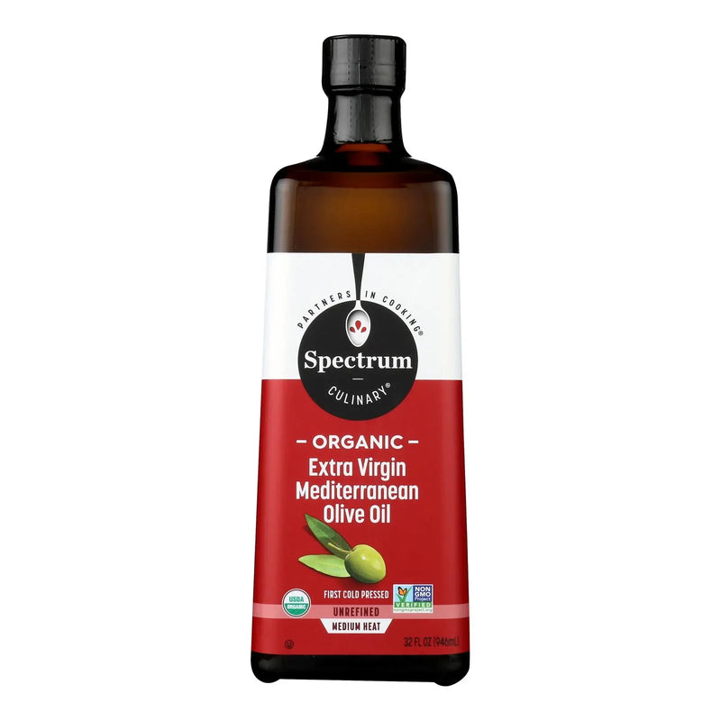 An image displaying Spectrum Naturals - Olive Oil Organic Medium Trained Extra Virgin - Case Of 6-32 Fluid Ounces by Spectrum