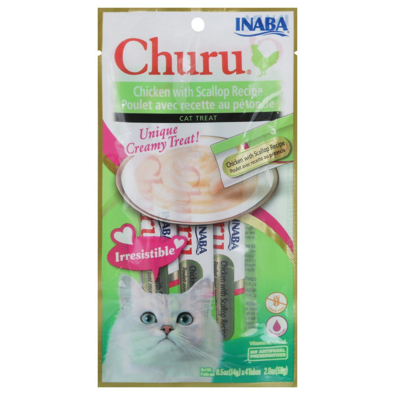 Inaba - Cat Churu Puree Chicken Scallop - Case Of 8-2 Ounces