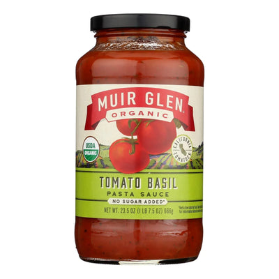 An image displaying Muir Glen - Pasta Sauce Organic Tomato Basil - Case Of 12-23.5 Fluid Ounces by Muir Glen