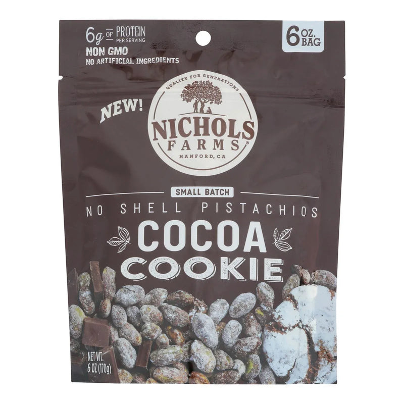 An image displaying Nichols Farms - Pistachio Nut Shell Cocoa Cookie - Case Of 15-6 Ounce by Nichols Farms