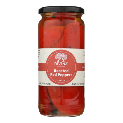 An image displaying Divina - Peppers Red Roasted - Case Of 6 - 16.2 Ounces by Divina