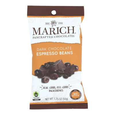 An image displaying Marich - Dark Chocolate Espresso Beans - Case Of 12 - 2 Ounces by Marich