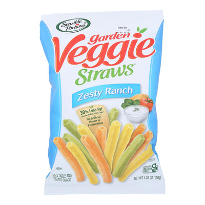 An image displaying Sensible Portions - Veggie Straw Zesty Ranch - Case Of 12 - 4.25 Ounces by Sensible Portions