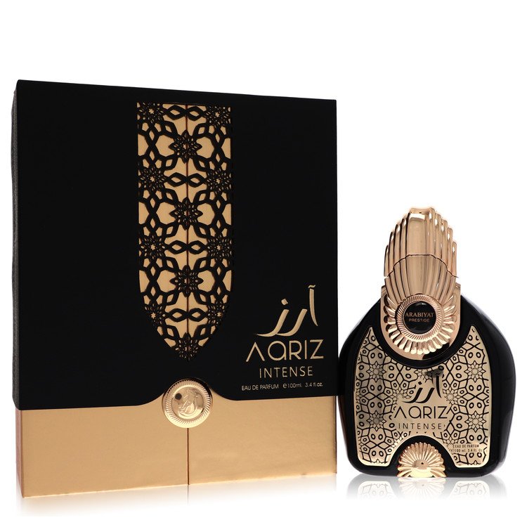 An image displaying Arabiyat Prestige Aariz Intense by Arabiyat Prestige Eau De Parfum Spray (Unisex) 3.4 oz for Men by Arabiyat Prestige