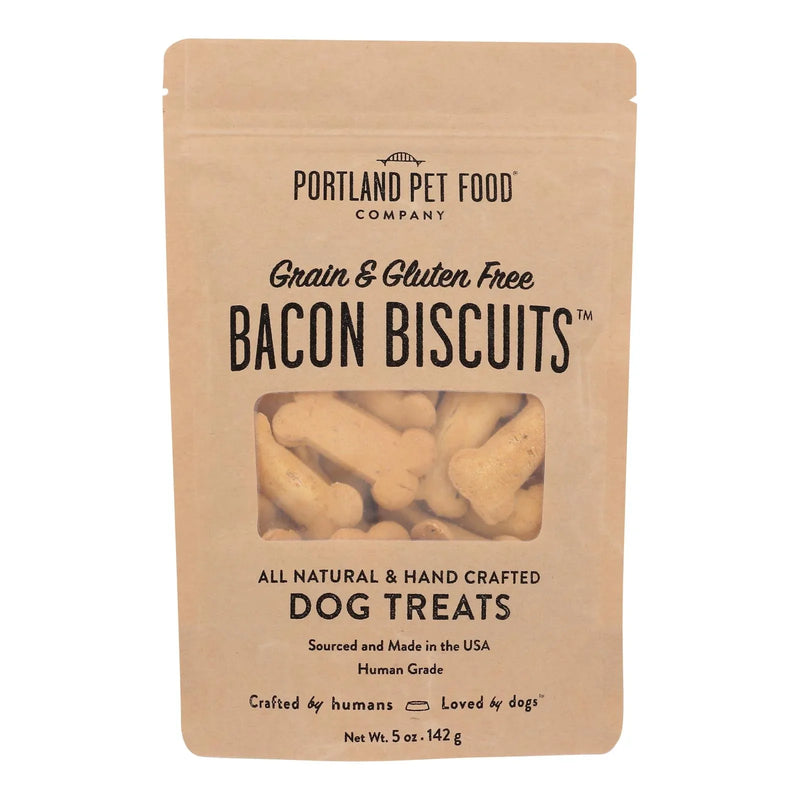 Portland Pet Food Company - Dog Treats Bacon Biscuits - Case Of 6-5 Ounce