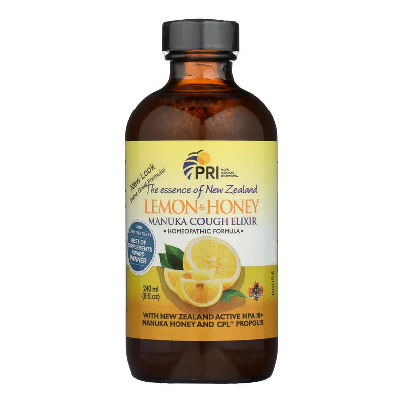Pacific Resources International Lemon & Honey, Manuka Cough Elixir  - 1 Each - 8 Ounce