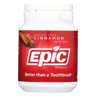 An image displaying Epic Dental - Xylitol Gum - Cinnamon - 50 Count by Epic Dental