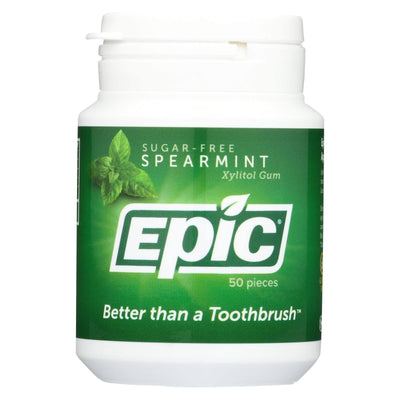 An image displaying Epic Dental - Xylitol Gum - Spearmint - 50 Count by Epic Dental