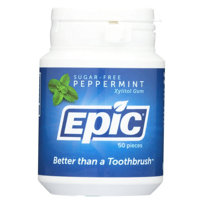 An image displaying Epic Dental - Xylitol Gum - Peppermint - 50 Count by Epic Dental