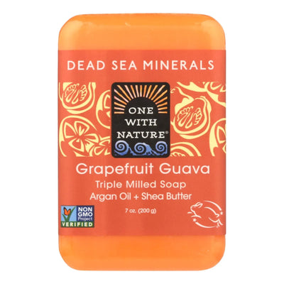 An image displaying One With Nature Triple Milled Soap Bar - Grapefruit Guava - 7 Ounce by One With Nature