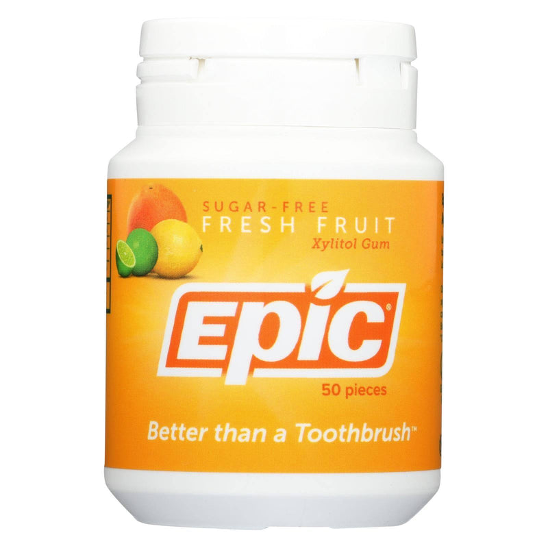 An image displaying Epic Dental - Xylitol Gum - Fresh Fruit - 50 Pieces by Epic Dental