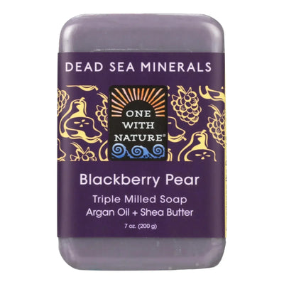 An image displaying One With Nature Triple Milled Soap Bar - Blackberry Pear - 7 Ounce by One With Nature