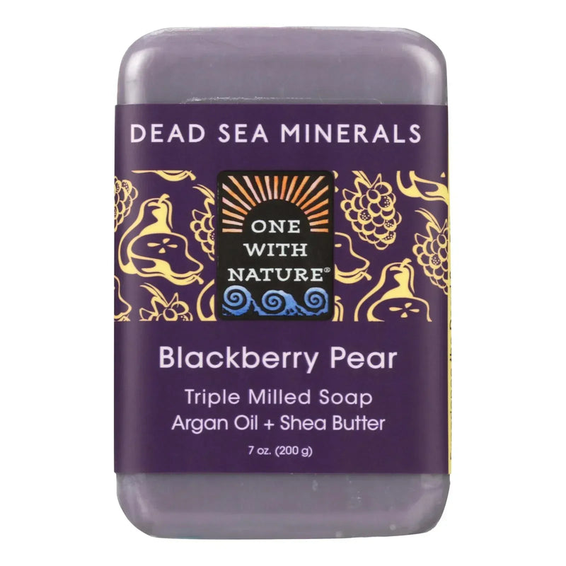 An image displaying One With Nature Triple Milled Soap Bar - Blackberry Pear - 7 Ounce by One With Nature
