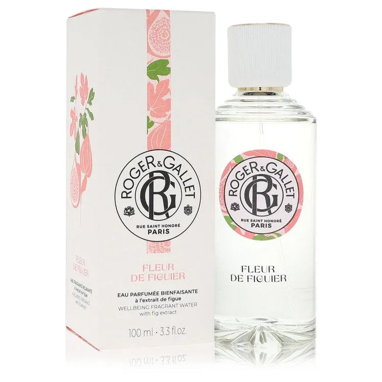 An image displaying Roger & Gallet Fleur De Figuier by Roger & Gallet Fresh Fragrant Water Spray 3.3 oz for Women by Roger & Gallet