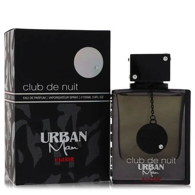 An image displaying Club De Nuit Urban Man Elixir by Armaf Eau De Parfum Spray 3.6 oz for Men by Armaf