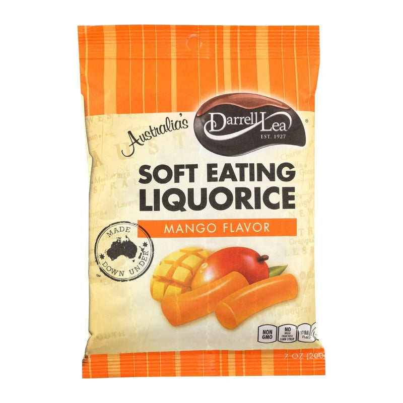 An image displaying Darrell Soft Eating Liquorice - Mango - Case Of 8 - 7 Ounce by Darrell