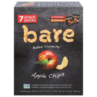 An image displaying Bare Fruit - Apple Chip Variety Snpk - Case Of 6 - 7/.53 Ounce by Bare Fruit