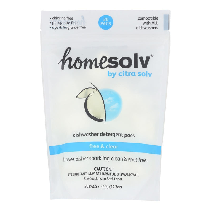 Citra-solv Natural Dishwasher Detergent Pacs - Free And Clear - Case Of 8 - 12.7 Ounce