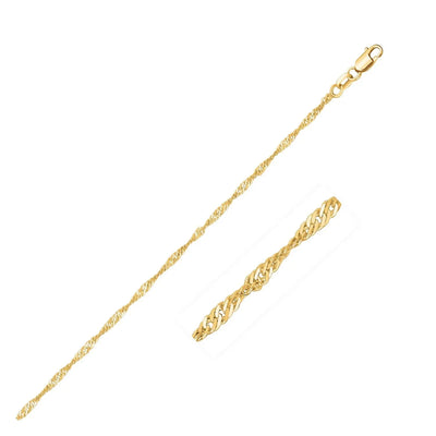 An image displaying 10k Yellow Gold Singapore Chain 1.5mm by Orca Market