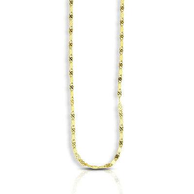 An image displaying 1.7mm 14k Yellow Gold Sparkle Valentino Chain by Orca Market