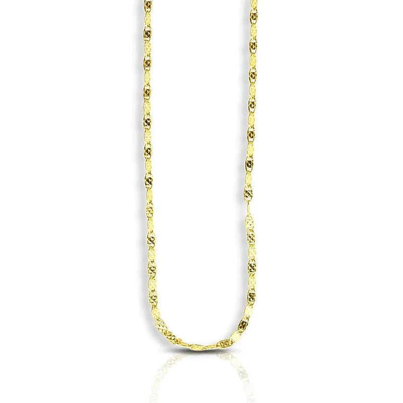 An image displaying 1.7mm 14k Yellow Gold Sparkle Valentino Chain by Orca Market