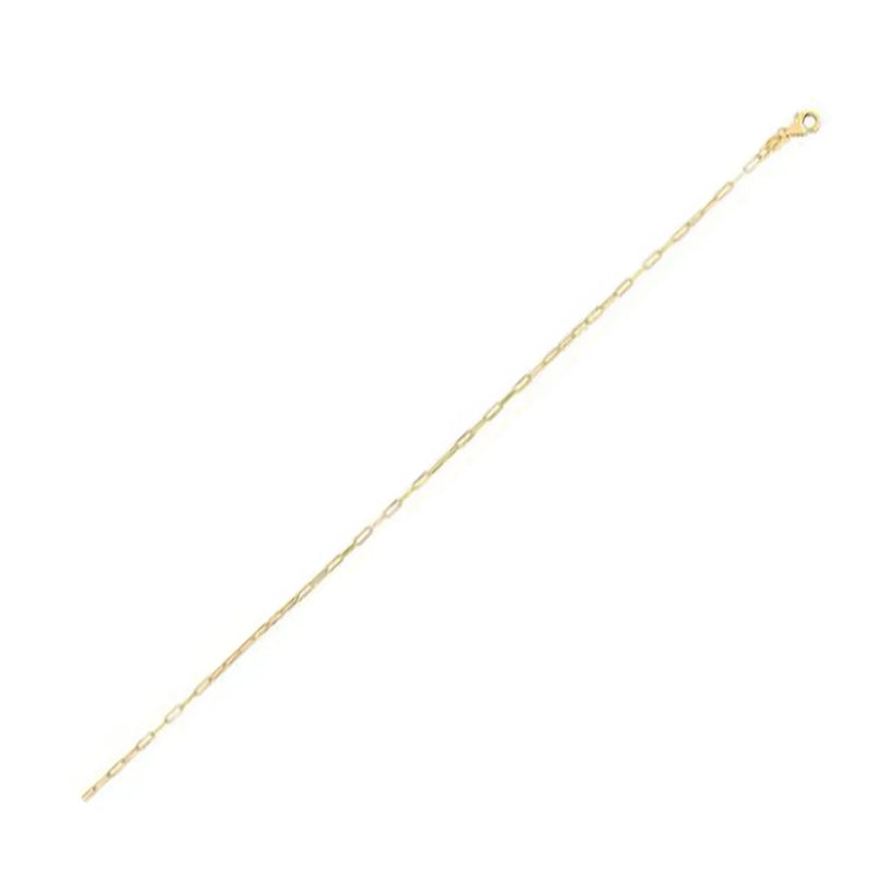 An image displaying 14K Yellow Gold Fine Paperclip Chain (1.2mm) by Orca Market