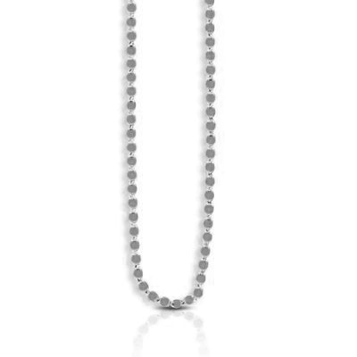 An image displaying 2.2mm 14k White Gold Oval Mirror Chain by Orca Market
