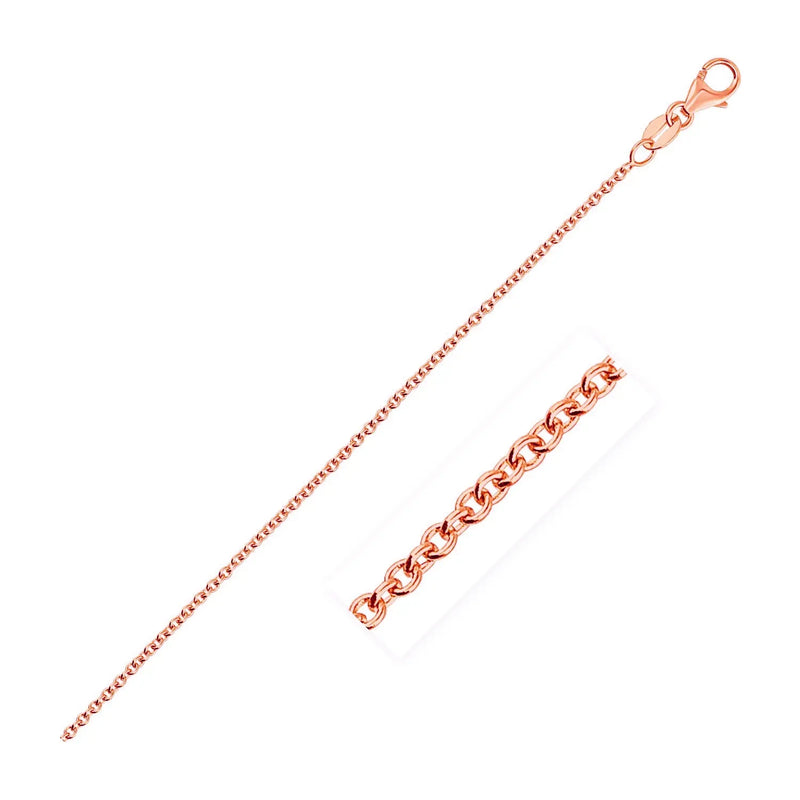 An image displaying 14k Rose Gold Round Cable Link Chain 1.3mm by Orca Market